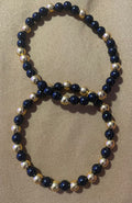 Black & Gold Beaded Bracelet Set