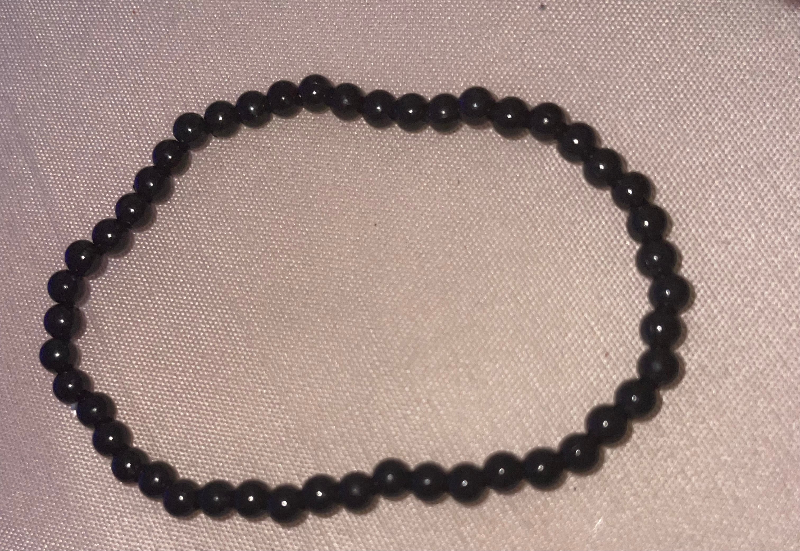 Black Onyx Mini Bead Stretch Bracelet