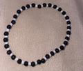 Black Onyx & White Seed Bead Minimalist Stretch Bracelet