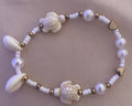White Double Sea Turtle & Cowrie Shell Bracelet