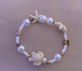 White Ocean Charm Bracelet — Sea Turtle & Starfish