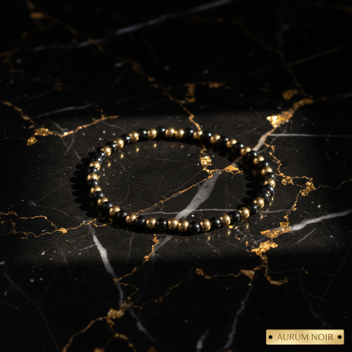 Black & Gold Hematite Bracelet Background