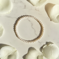 Classic White Pearl Stretch Bracelet Background