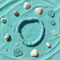 Teal & White Heishi Disc Bracelet